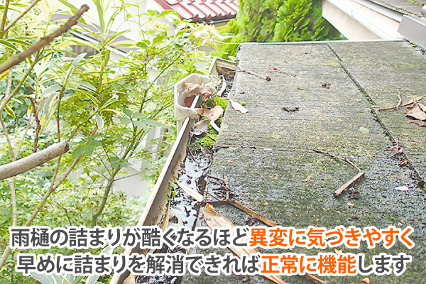 雨樋を正常に機能させるためには詰まりを早めに解消