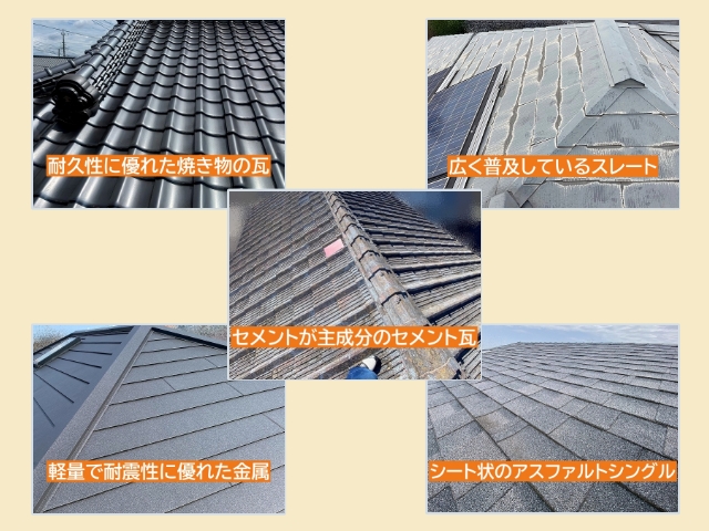 瓦・スレート・金属・アスファルトの寿命一覧