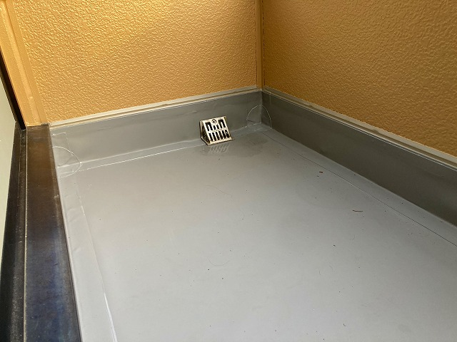 二階のベランダ防水工事が完了