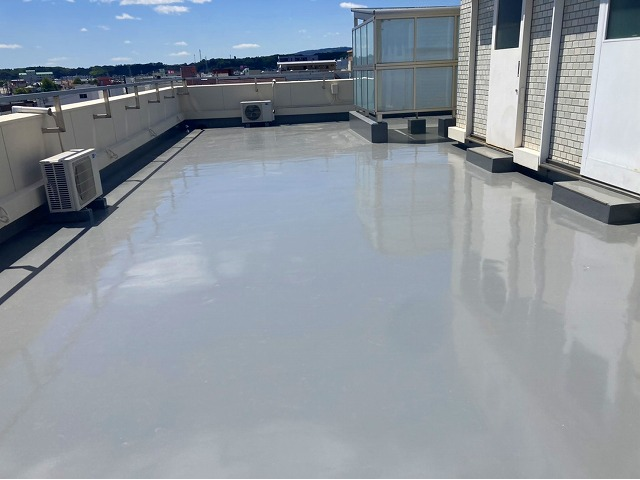 屋上防水が完了した現場