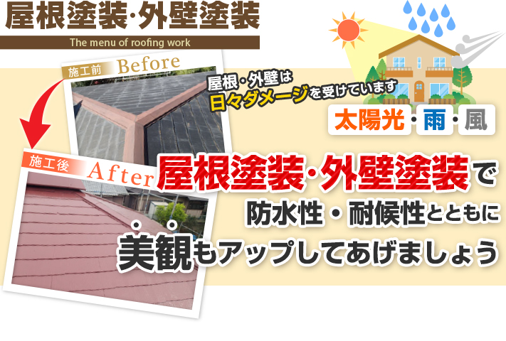 美観もアップする屋根外壁塗装