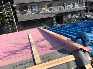 防水シート施工