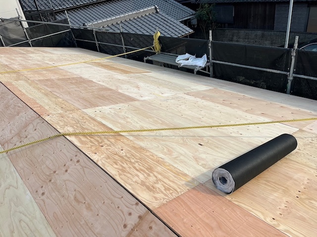 防水シート施工前の下地