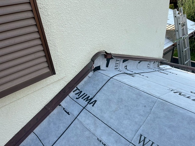 棟部分のルーフィング