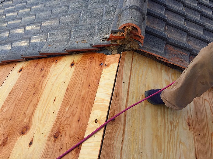 構造用合板貼り棟部