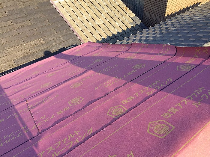 改質アスファルトルーフィング隣接部