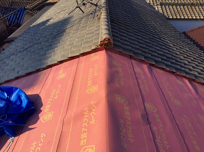 改質アスファルトルーフィング棟部