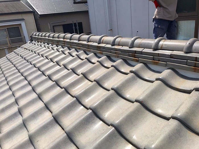 棟面戸漆喰やり直し