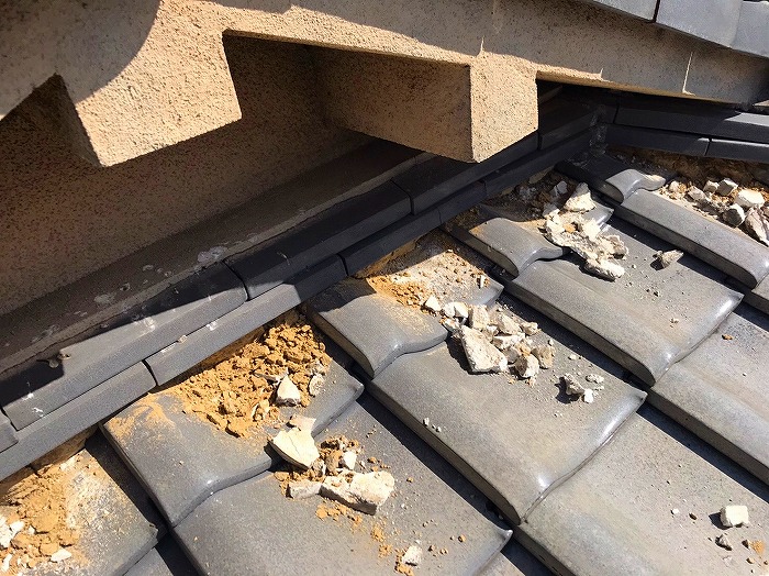 面戸漆喰剥がれ