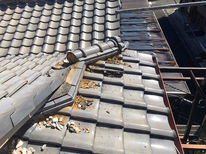 面戸漆喰剥がれ