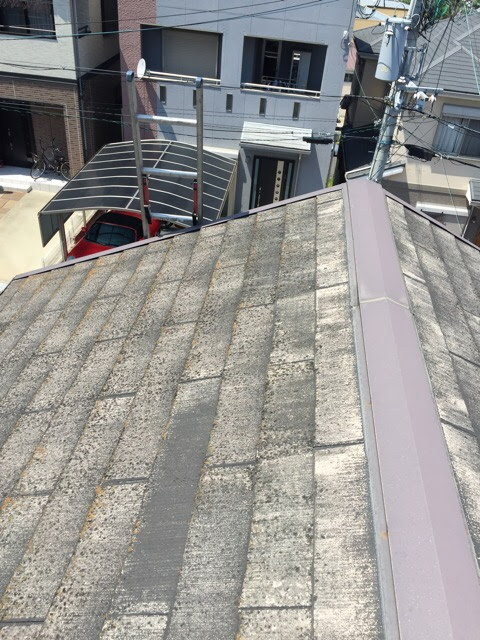 京都市南区のスレート屋根全体の調査とカバー工法の提案