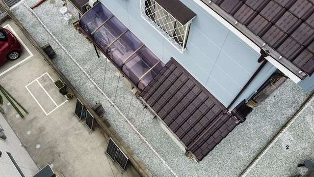 建物裏下屋根確認