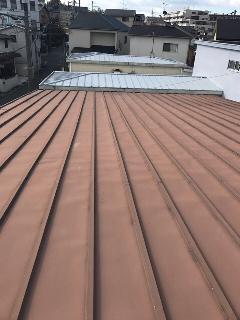 色あせた瓦棒屋根全景