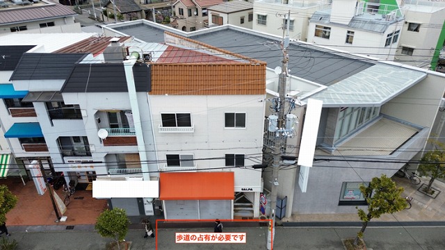 工事には歩道の占有が必要