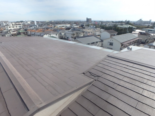 雨染みが見える屋根面