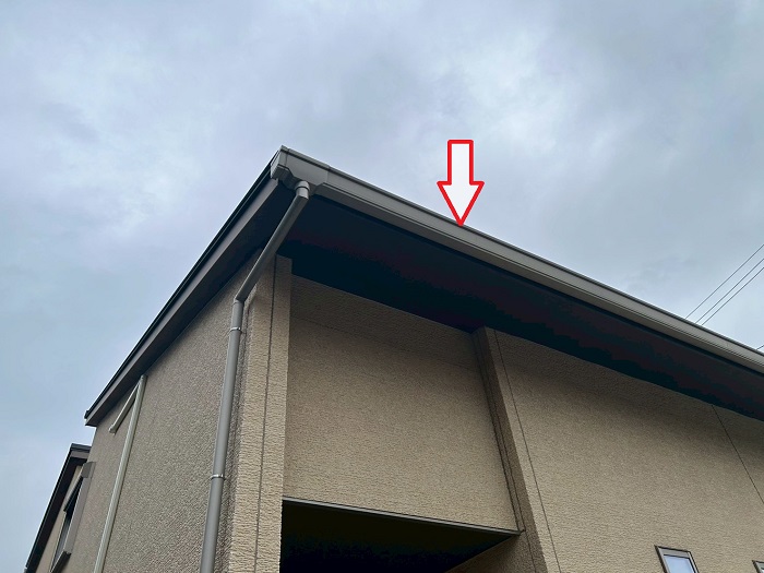 加古川市でエスロンVM１２０Ⅱを用いて住宅用の軒樋交換を行った後の様子