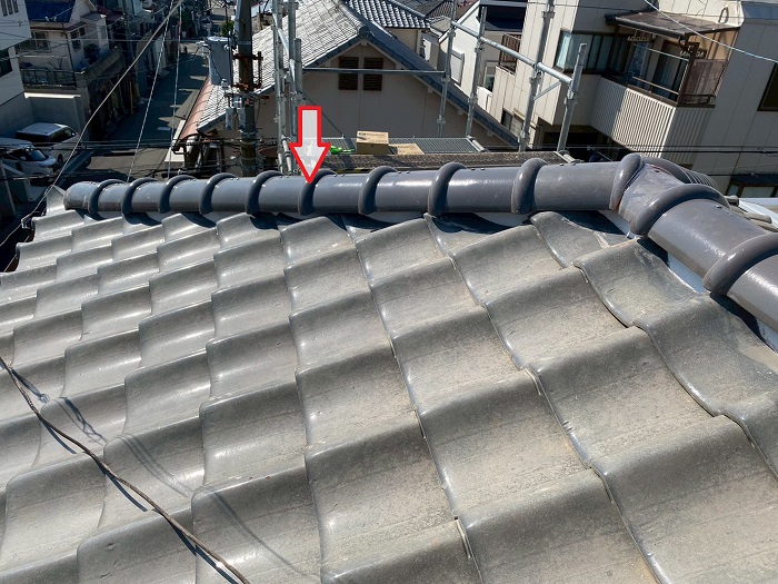 西宮市で棟瓦取り直しを行った後の様子