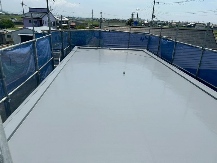 加古郡播磨町で田島オルタックエースを用いて屋上ウレタン防水工事を行った後の様子