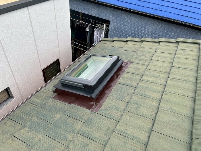 神戸市東灘区で天窓交換としてベルックス製の手動開閉天窓へ交換した後の様子