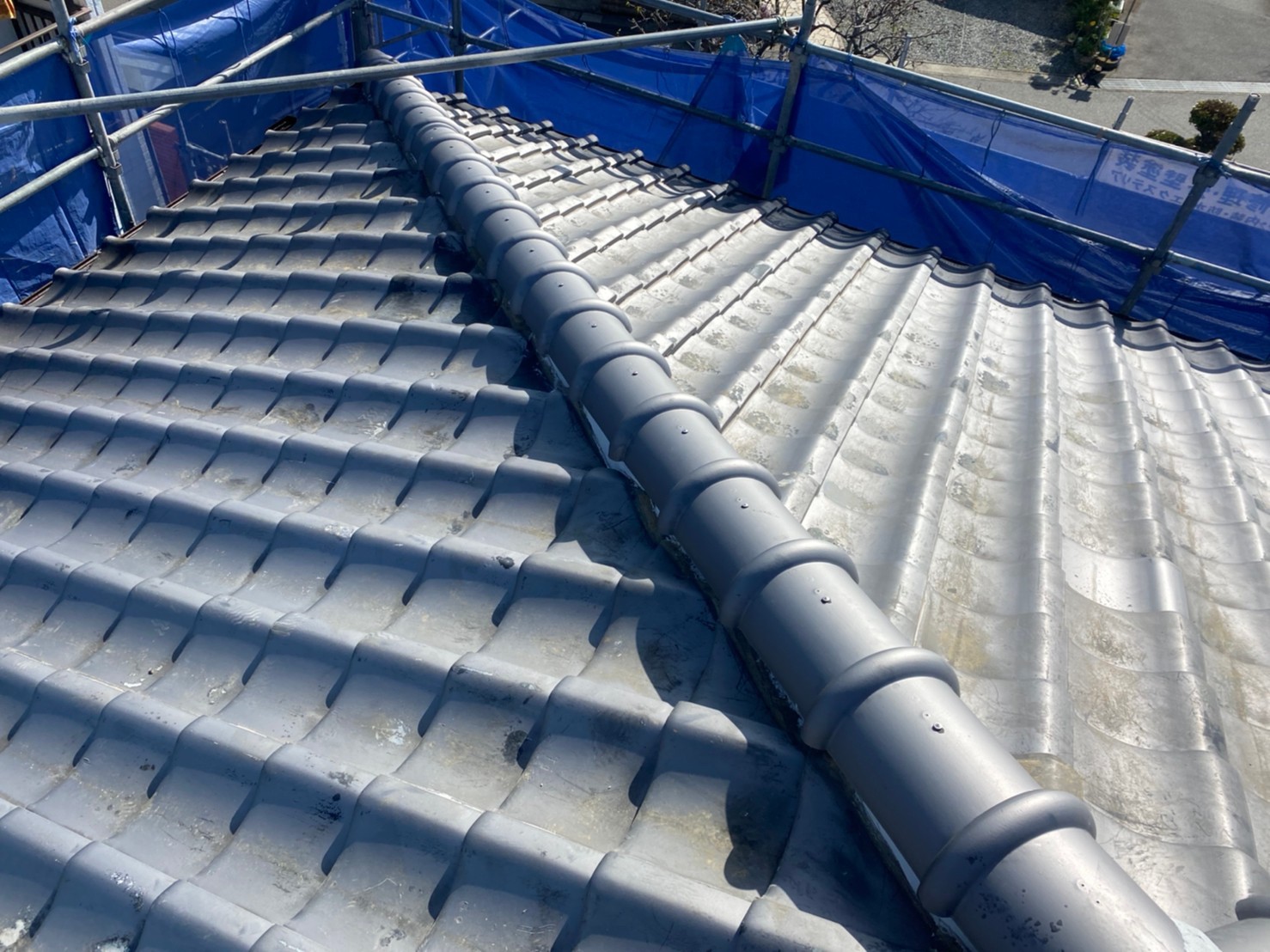 三木市での瓦屋根修理で使用した強力棟