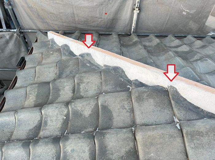 新しい強力棟の下地となるシルガードの様子