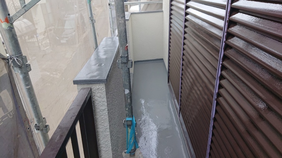 ベランダ防水の仕上がった様子