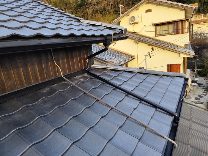 南あわじ市　日本瓦の葺き替え工事としてルーガ雅を使用する工事完了