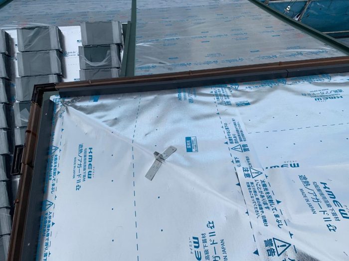 遮熱ルーフィングの様子