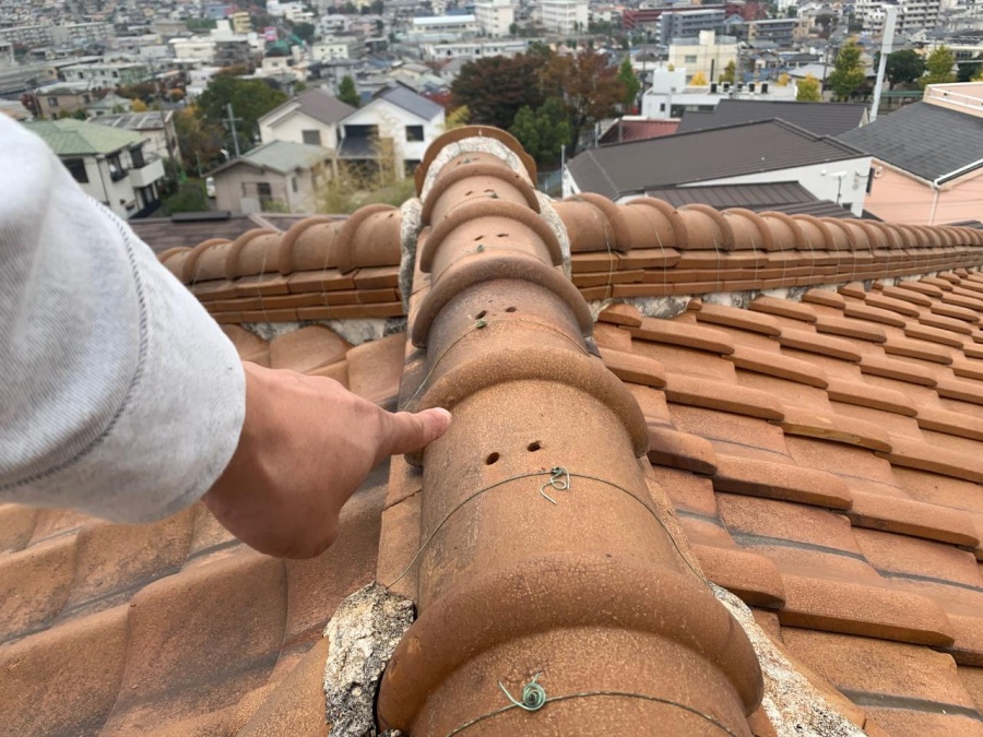 棟瓦の様子