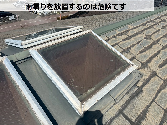 屋根上のトップライトの様子