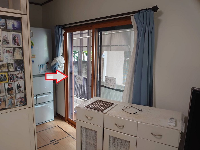 明石市で内窓工事で先進的窓リノベ２０２５年の補助金を申請する工事の施工後の掃き出し窓