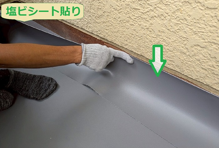 塩ビシート貼り