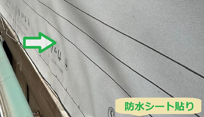 防水シート貼り