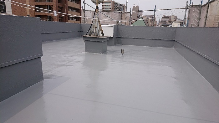 芦屋市でのウレタン防水通気緩衝工法完了