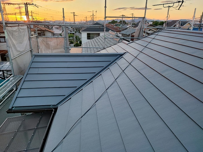 加古川市で屋根工事を行った後の様子