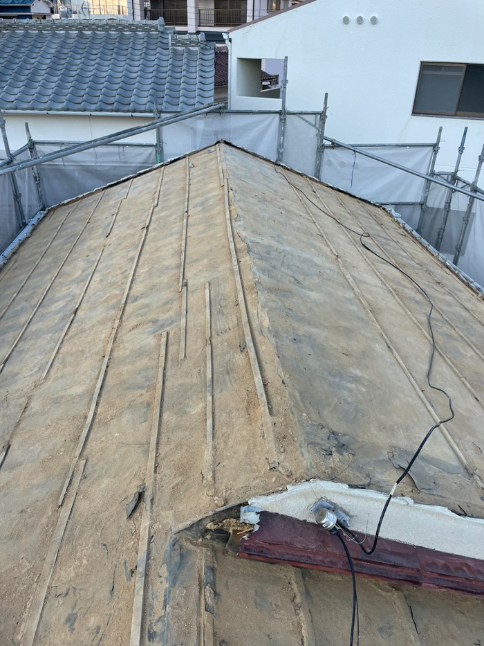 瓦屋根撤去完了