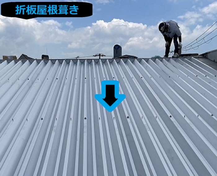 折板屋根葺き
