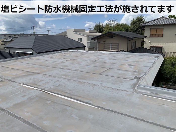 神戸市須磨区で無料点検を行う塩ビシートの様子