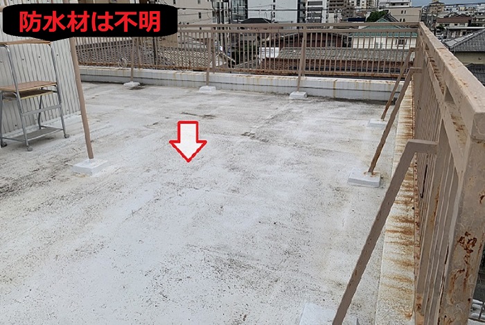 ビル屋上の防水材