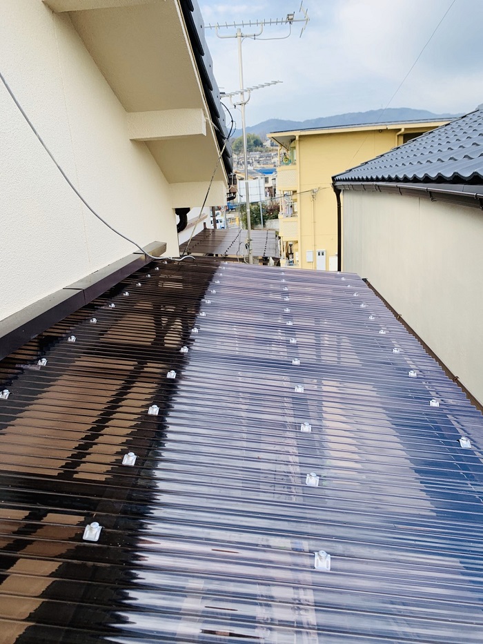 神戸市須磨区でのポリカ波板貼り替え完了