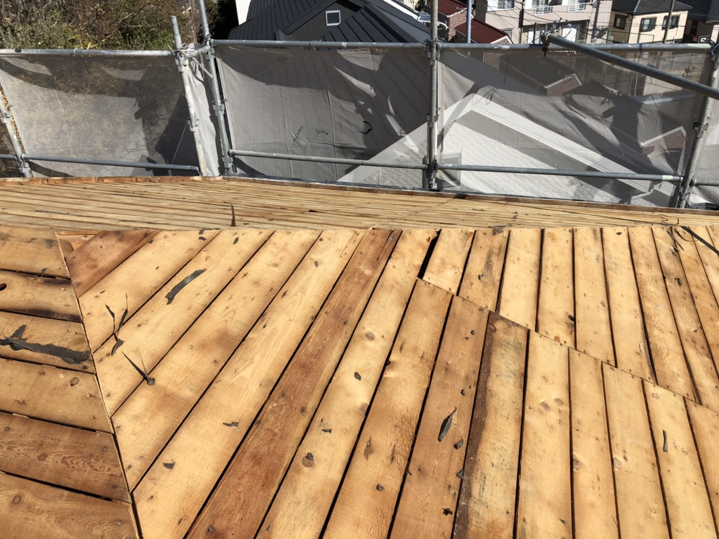 既存の屋根下地の様子