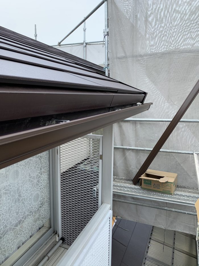 新設した雨樋の様子