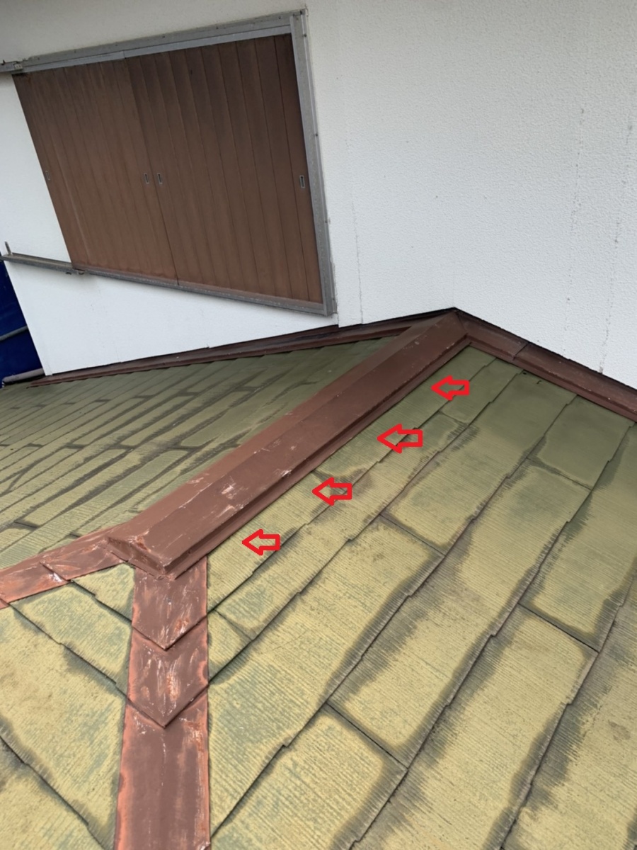 神戸市垂水区で行った屋根塗装前の棟板金