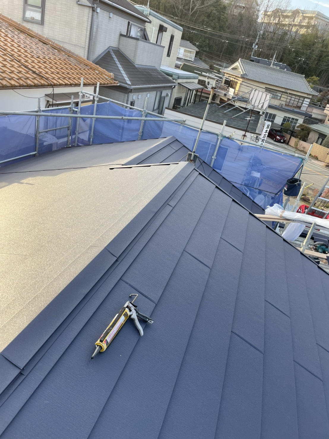 神戸市垂水区で行った屋根工事が完了した様子
