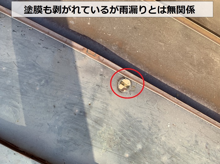 エントランス屋根の塗膜の剥がれは雨漏りと無関係
