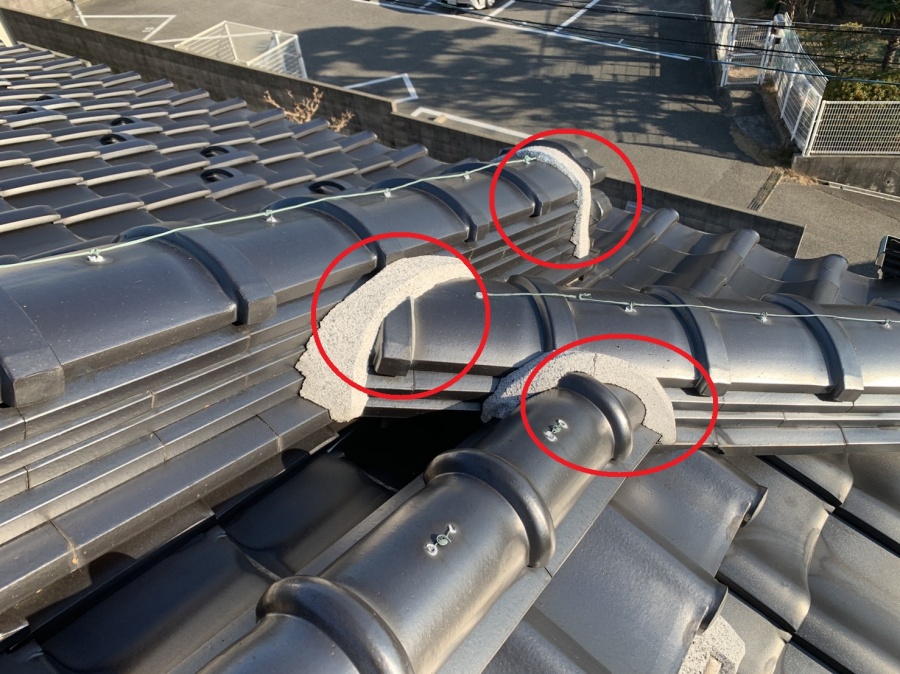 瓦屋根に使用されている屋根漆喰