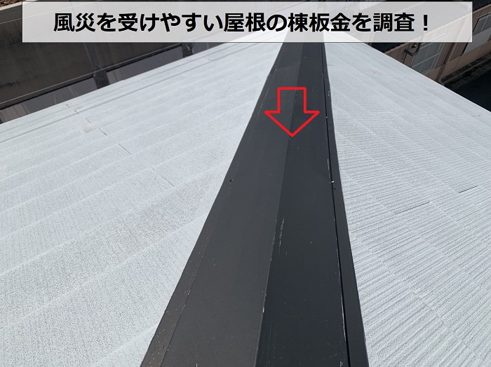 風災を受けやすい棟板金の調査