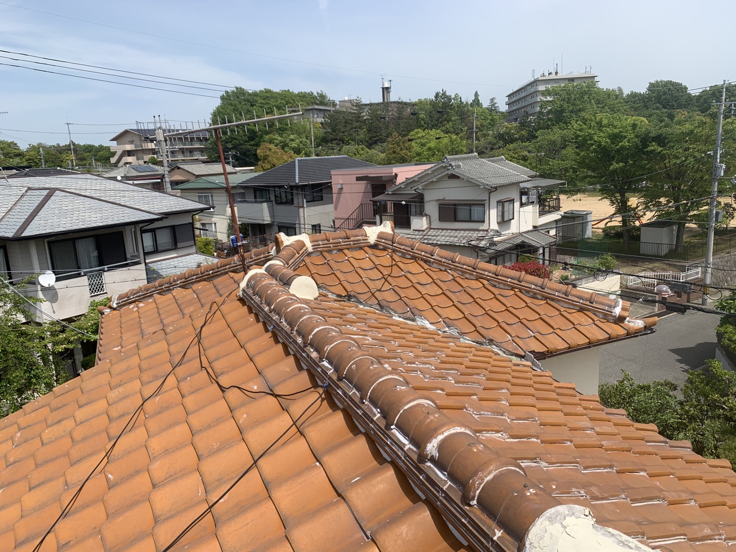 神戸市西区で瓦屋根調査を行った屋根の全景