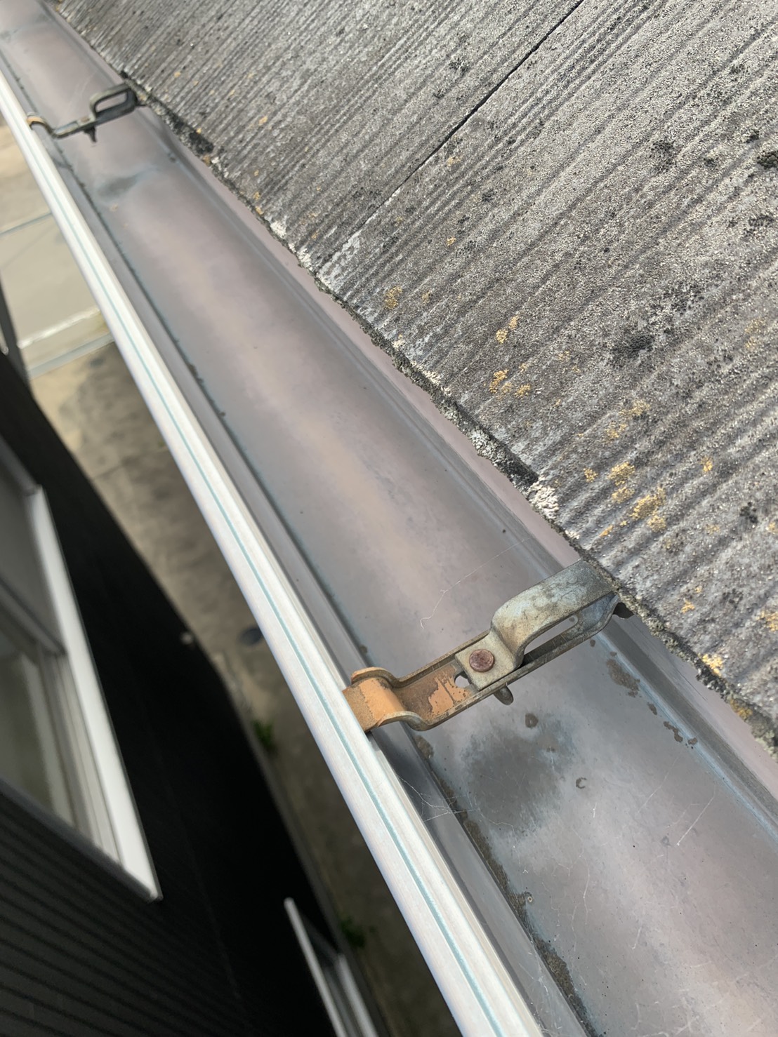 屋根診断で雨樋の中を確認