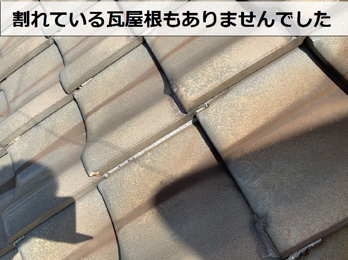 割れている瓦屋根もない様子